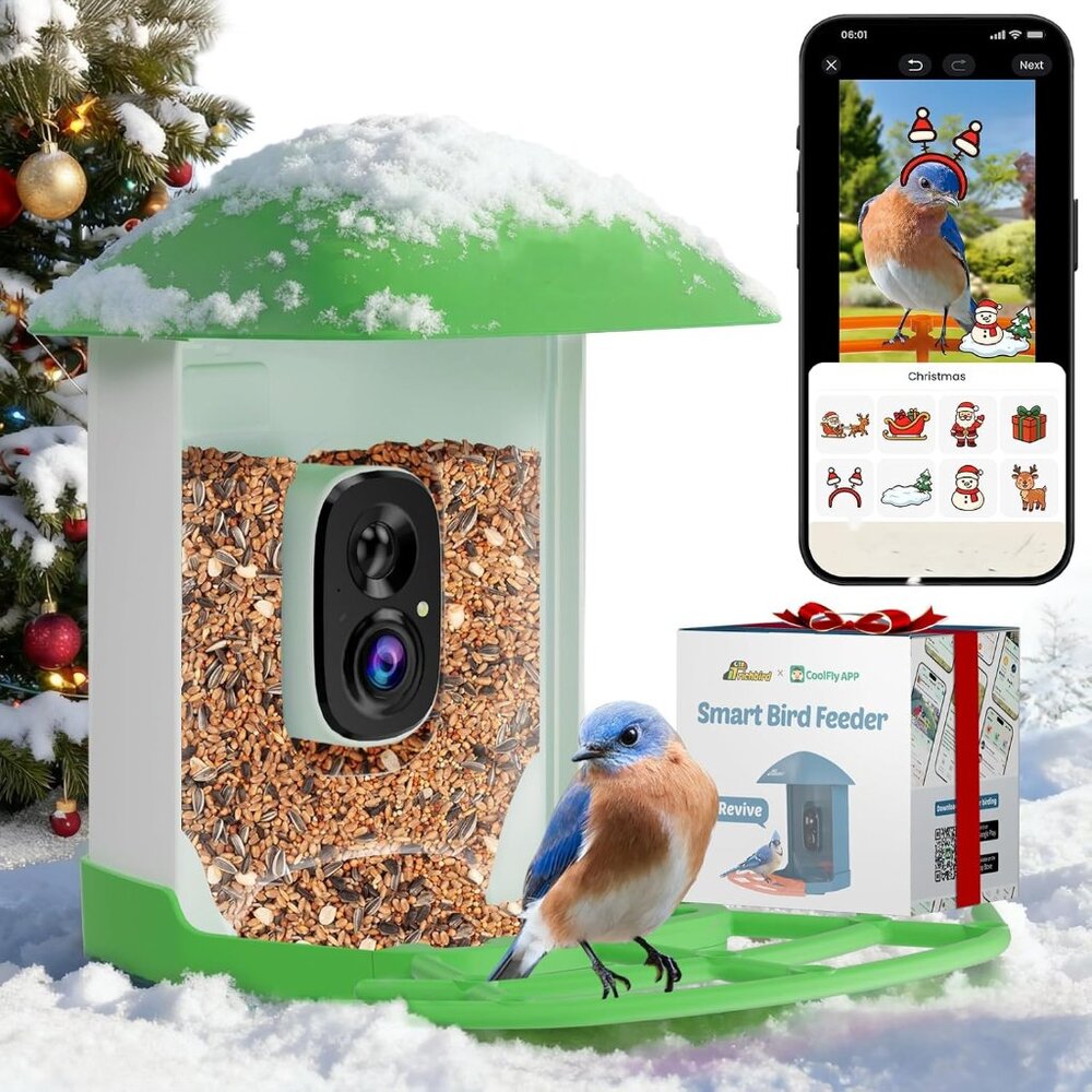 Smart Bird Feeder Camera, Birdwatching Camera with Lifetime Free AI Identify Bir